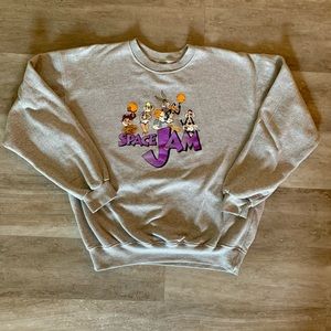 Vintage Space Jam Tune Squad Grey Crewneck Large